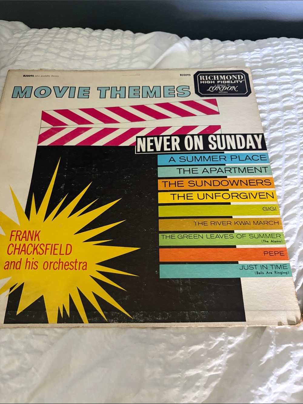 Movie Themes Vinyl LP - Never on Sunday - Colorful Retro Cover